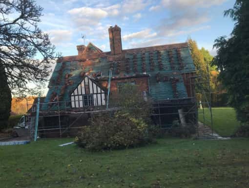 This is a photo of a new roof installation taking place. This work was carried out by Selby Roofing